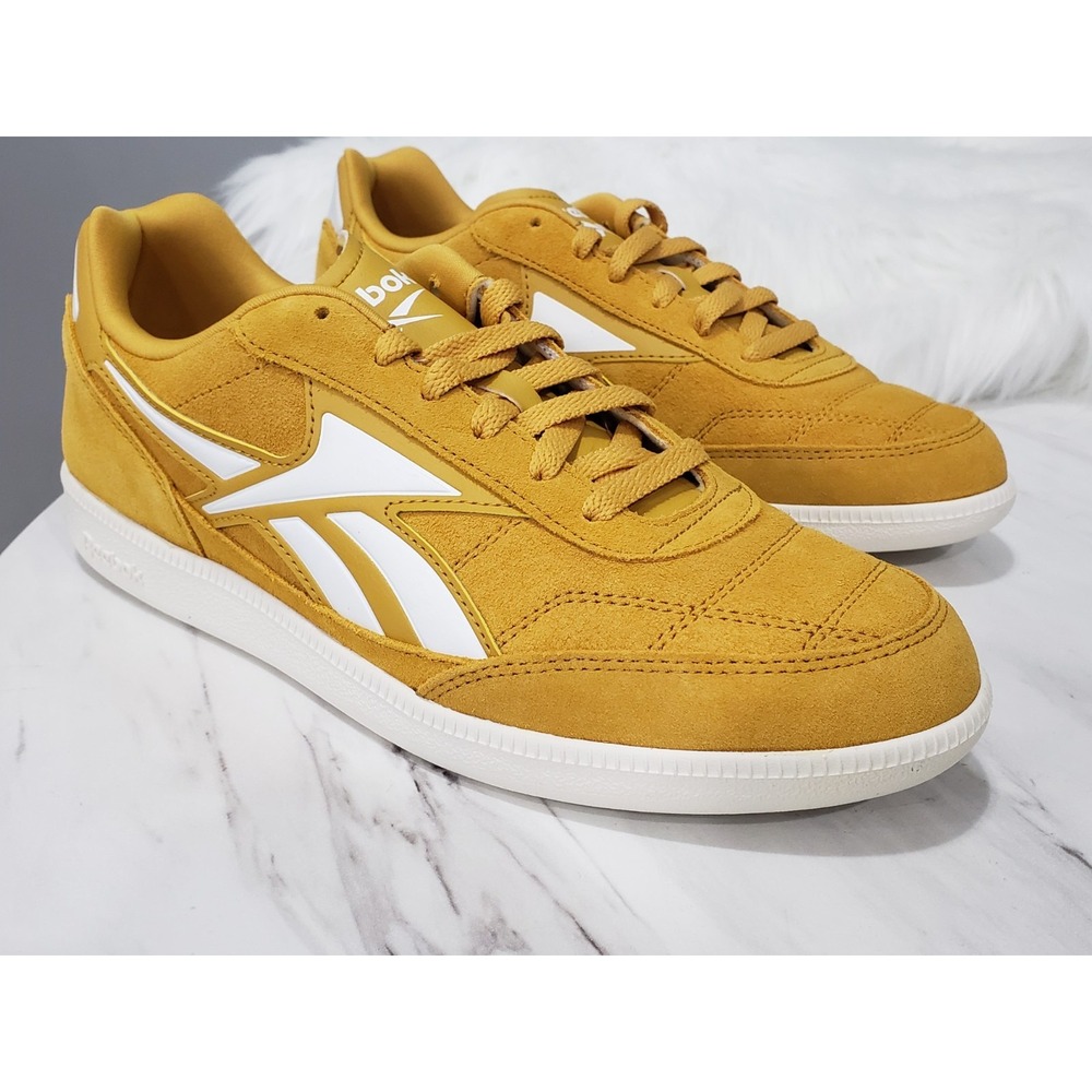 NEW NO BOX SIZE 12 Reebok Finale Grit Gold WHITE CHALK SNEAKERS MUSTARD SUEDE